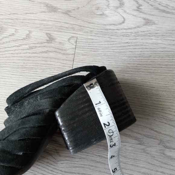 Marsell × Eckhaus Latta Suede Strappy Block Chunky Heel Sandals Black 40EU - Picture 6 of 16